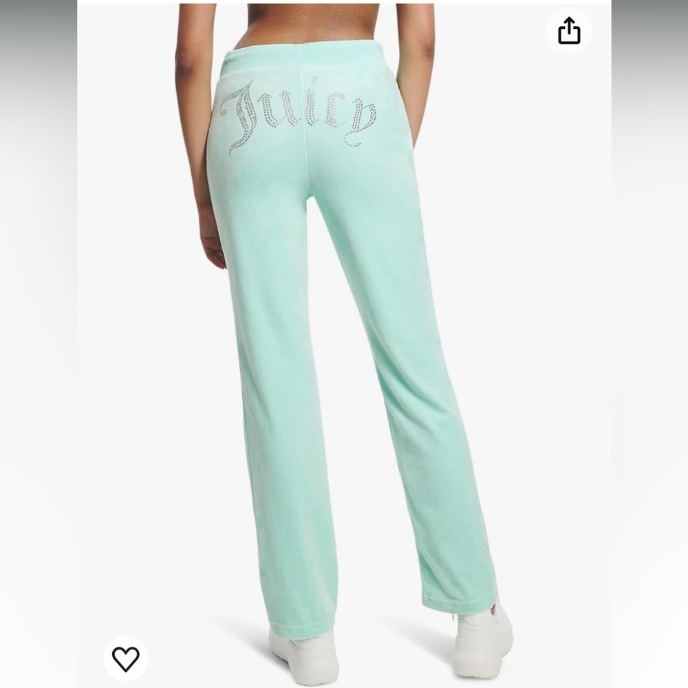 Mint velour Juicy pants with drawcord
